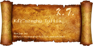 Kőszeghy Tullia névjegykártya