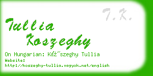 tullia koszeghy business card